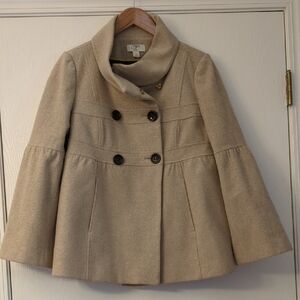 LOFT Beige Double-Breasted Jacket